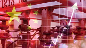 Cylinders china flag and currency