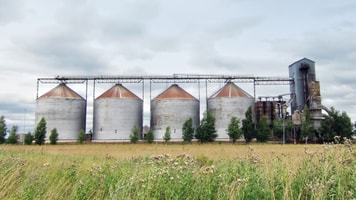 ethanol fuel plant at the countryside