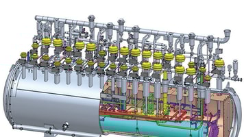 Helium conditioning equipment, DEMACO valve box