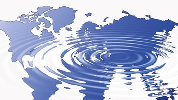 Green, earth, map, under-water, ripples, Global warming