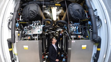 itm power cto dr simon bourne inside electrolyser container