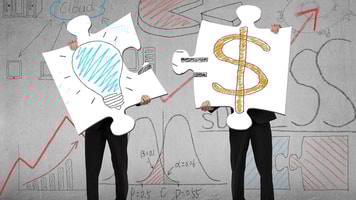 Merger money ideas concept