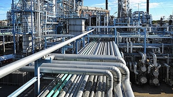 Oil refinery pipes