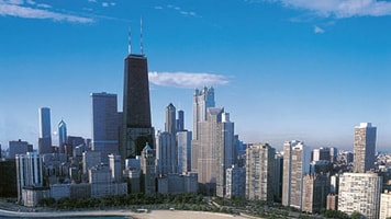 A skyline view of Chicago