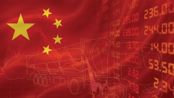 truck and china flag