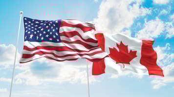 us Canada flag copyright fresh stock