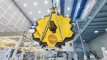 webb space telescope mirror seen in full bloom