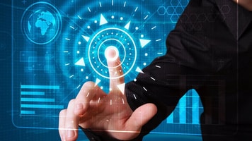 Young-businessman-pressing-high-tech-type-of-modern-buttons Distribution-