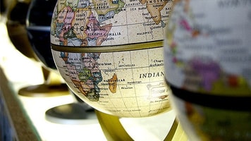 South Africa on the globe