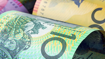 Australia currency close up
