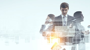 Business team concept. Mixed media 5