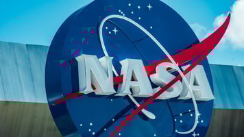 Cape Canaveral Florida - August 13, 2018 NASA globe at NASA Kennedy Space Center editoral use only