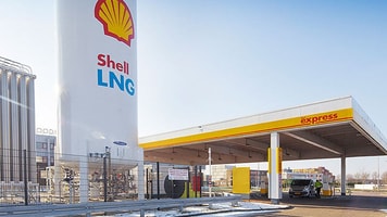 Chart shell lng truck refuelling station rotterdam