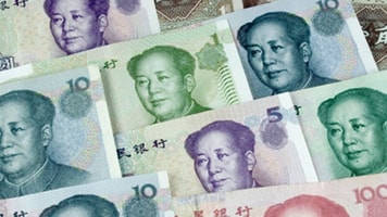 China currency close up