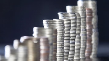 Coins upward trend graph