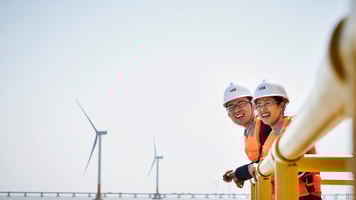 Copyright ABB - wind power can produce decarbonised hydrogen on electrolysers