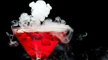 Dry ice cocktail beverages