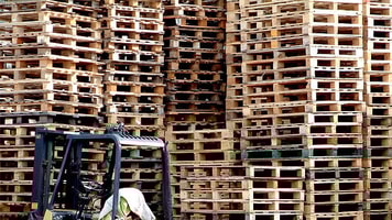 Forklift with pallets