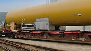 LNG railcar leaving Chart Ferox