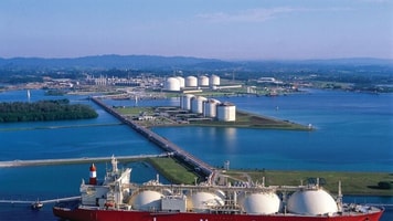 Lng vessel at import terminal