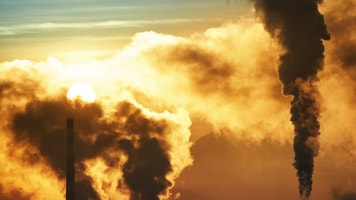 Morning smoke from factories