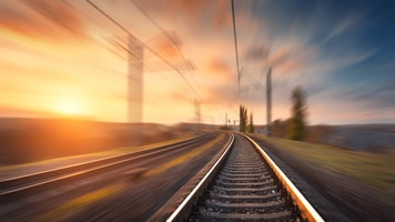 Railway track going into the distance