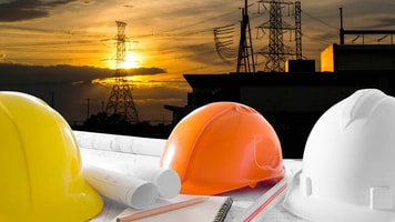 Compliance, safety-helmet-and-architect-blueprints
