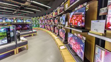 Selling electronics merchandises, flat screen