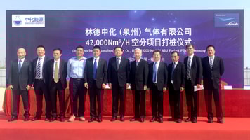 The Linde Group and Sinochem Group held a piling ceremony for its strategic joint-venture project to build a new ASU and provide long-term gas products and services