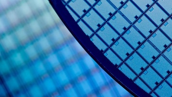 electronics wafer close up