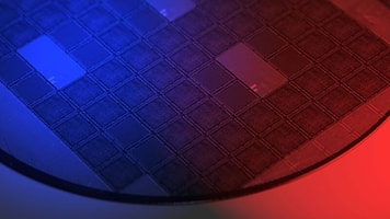 electronics wafer close up