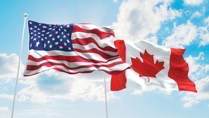 us Canada flag copyright fresh stock