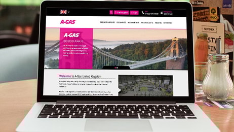 A gas website launch laptop