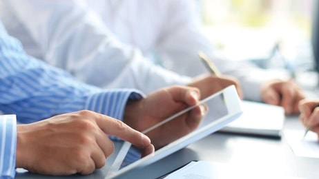 business adviser analyzing figure