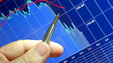 Financial downward trend graph