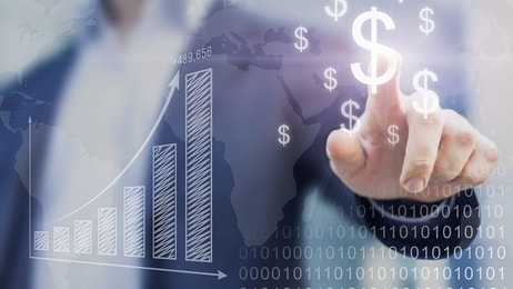finger on profit dollar concept