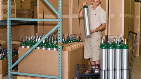 man with boxes