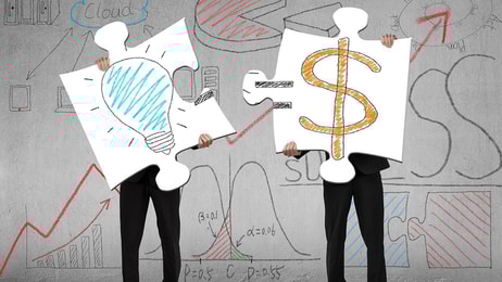 Merger money ideas concept
