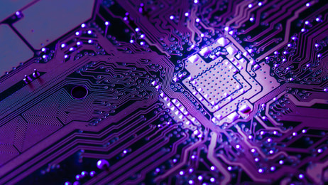 purple circuit board glow