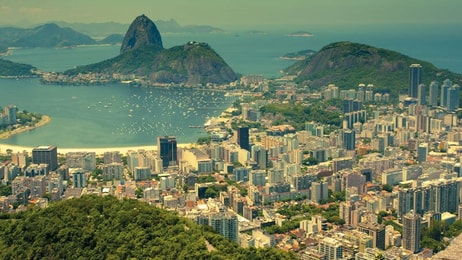 rio de janeiro and sugarloaf mountain from corcovado