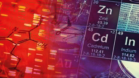 Spec-gases-Laboratory-Periodic-table-of-elements-and-laboratory-tools.-Science-concept-2