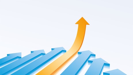 Upward trend progress concept