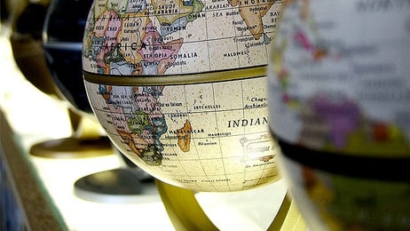 South Africa on the globe