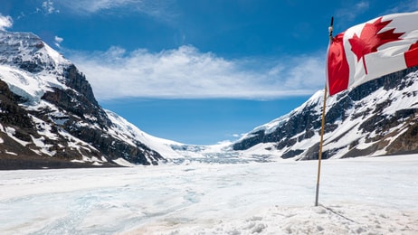 Athabasca glacier in Western Canada
