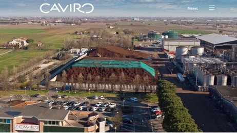 Caviro Extra, Faenza - Overview 01 with 2 large green storage of grapes and green residues.png