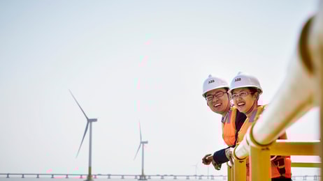 Copyright ABB - wind power can produce decarbonised hydrogen on electrolysers