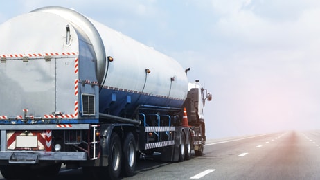Gas or oil Truck on highway road container, transportation concept.,import,export logistic industrial Transporting