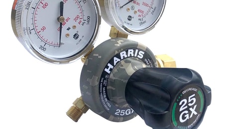 Harris 25GX oxygen regulator with camouflage design