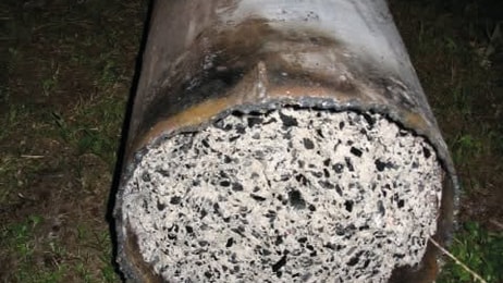 Inside aceytlene cylinder