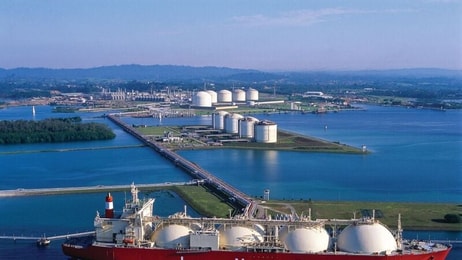 Lng vessel at import terminal